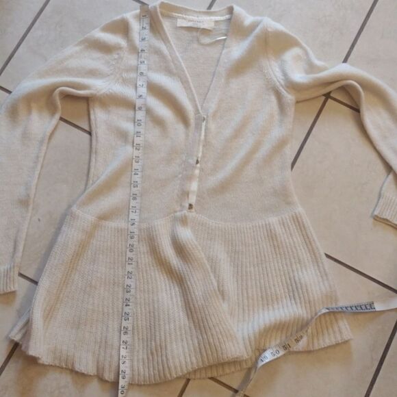 Zara Knit Alpaca sweater wool blend cardigan cream color size L - Picture 6 of 9